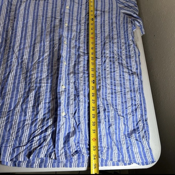 New Men's POLO RALPH LAUREN Blue Striped Casual Cotton Shirt Slim Fit Sz XLT - Picture 5 of 13